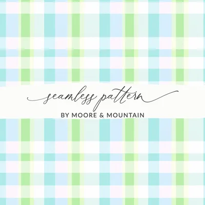 Pastel Checkered Green Blue Plaid Pattern Background Digital