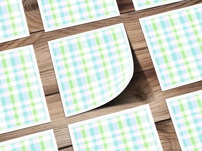 Pastel Checkered Green Blue Plaid Pattern Background Digital