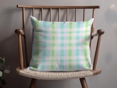 Pastel Checkered Green Blue Plaid Pattern Background Digital