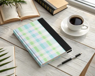 Pastel Checkered Green Blue Plaid Pattern Background Digital