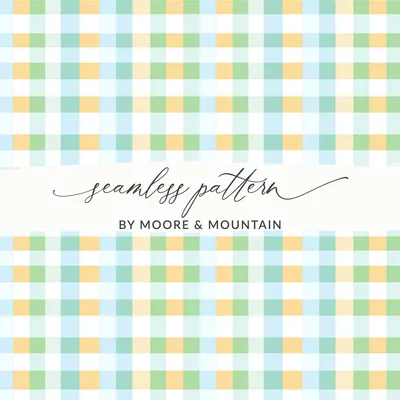 Pastel Checkered Pattern with Green Blue Yellow Digital