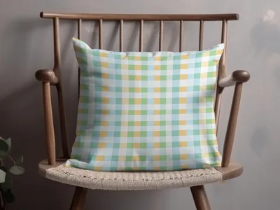 Pastel Checkered Pattern with Green Blue Yellow Digital