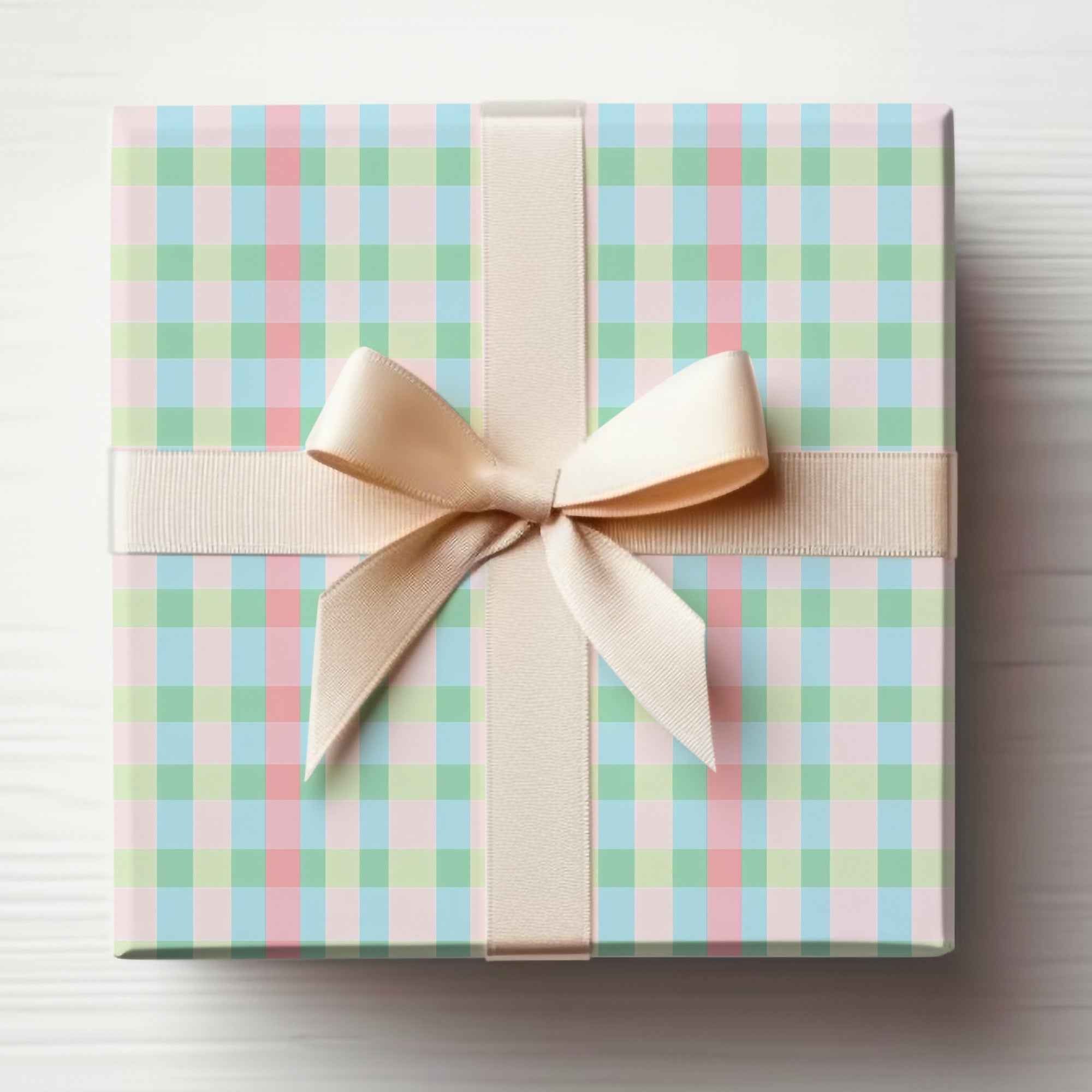 Pastel Checkered with Pink Green Blue Digital