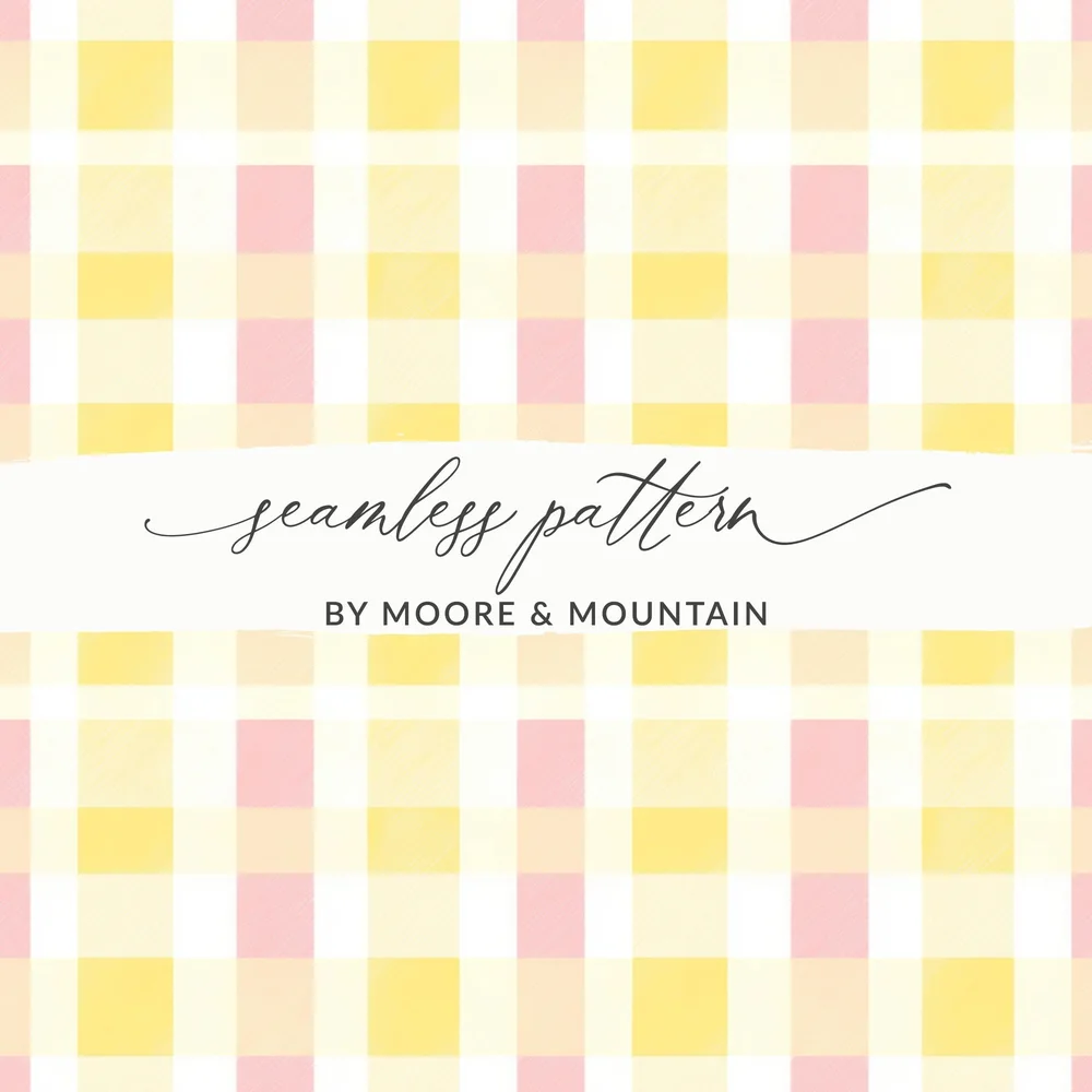 Pastel Checkered Yellow Pink White Colors Digital