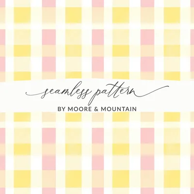 Pastel Checkered Yellow Pink White Colors Digital