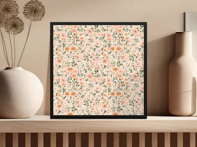 Pastel Ditsy Flower Background Seamless Repeating Design Digital