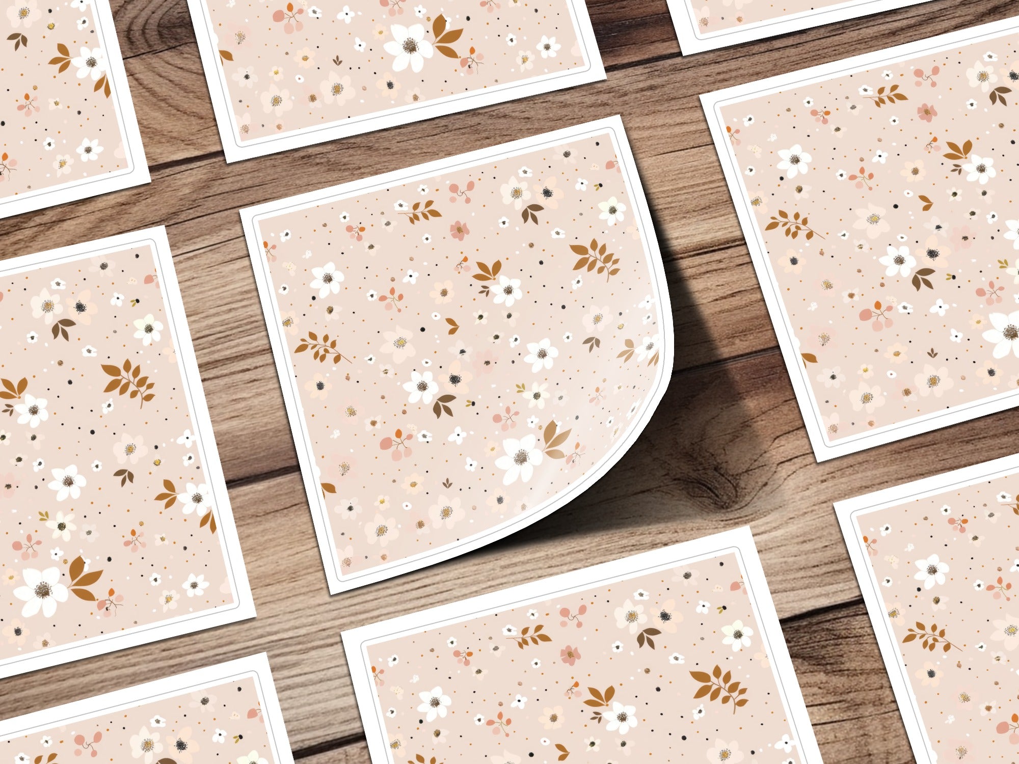 Pastel Dusty Pink Modern Wildflower Seamless Pattern Digital