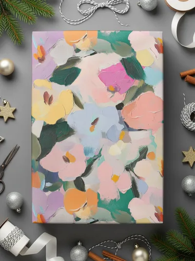 Pastel Floral Digital Paper, Abstract Spring Flowers Pattern, Pink Yellow Blue, Seamless Texture, Scrapbooking Paper, Fabric Design