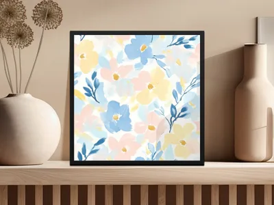 Pastel Garden Floral Design Seamless Grandmillenial Digital