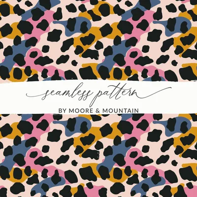 Pastel Modern Animal Print Background Leopard Spots Digital