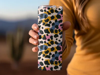 Pastel Modern Animal Print Background Leopard Spots Digital