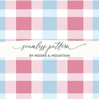 Pastel Pink Blue Gingham Digital Paper, Checkered Seamless Pattern High Resolution, Spring Gingham, Commercial Use