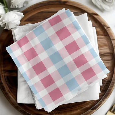 Pastel Pink Blue Gingham Digital Paper, Checkered Seamless Pattern High Resolution, Spring Gingham, Commercial Use