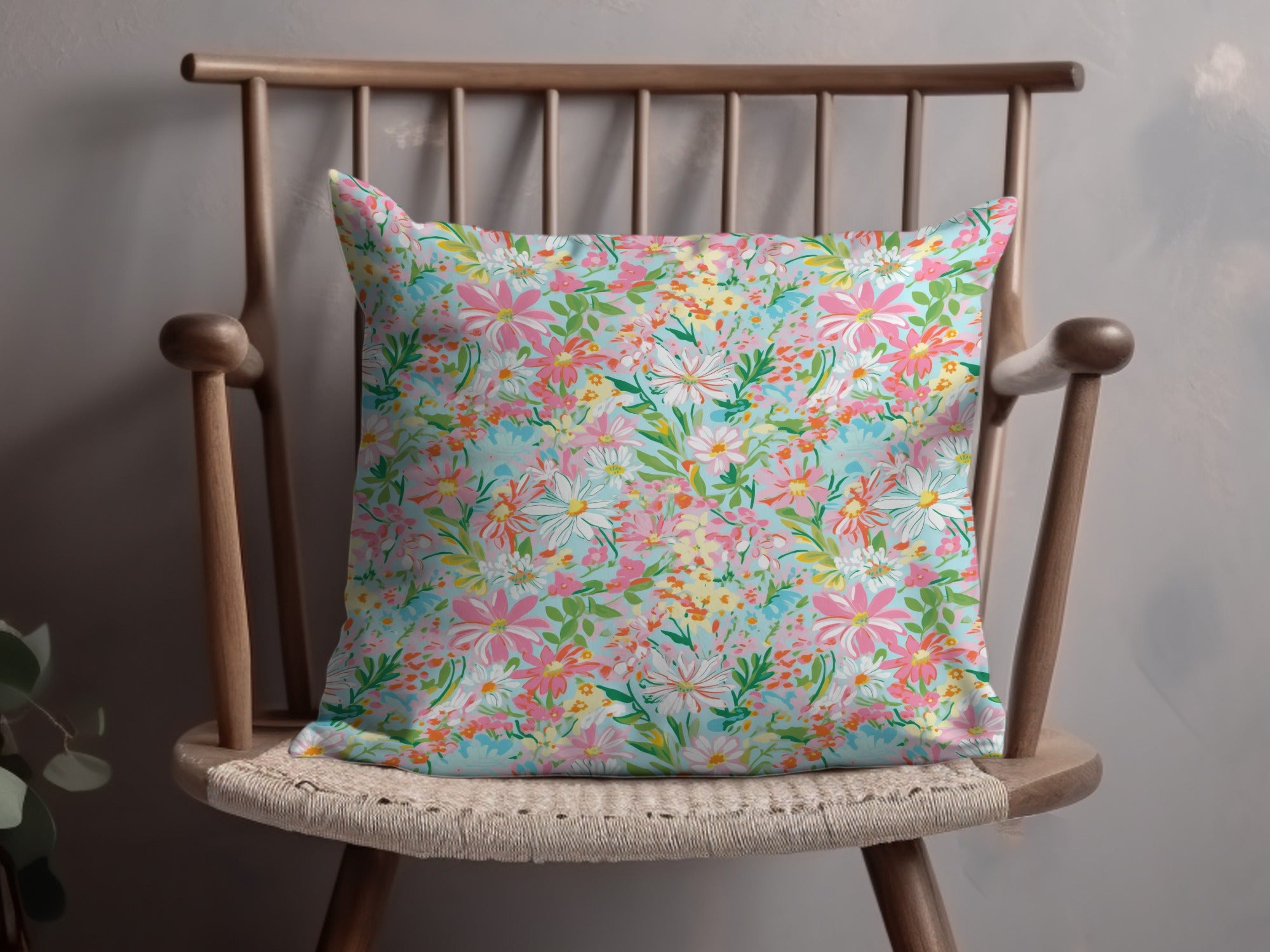 Pastel Spring Floral Light Pink Preppy Seamless Pattern