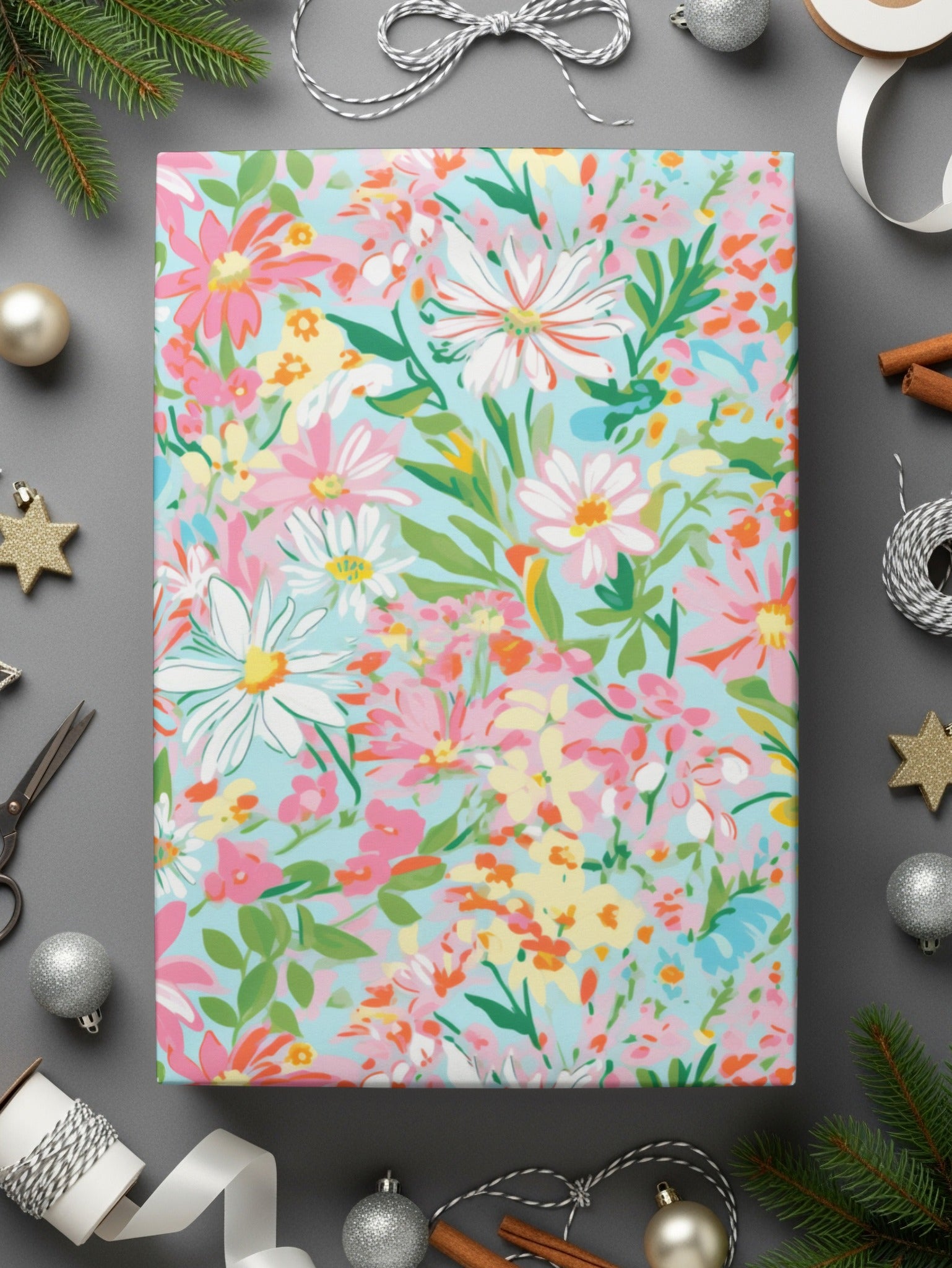 Pastel Spring Floral Light Pink Preppy Seamless Pattern