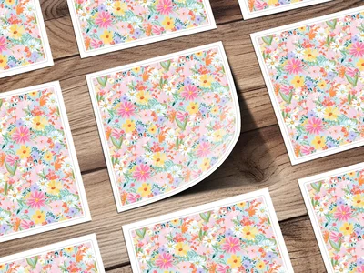 Pastel Spring Floral Multicolored Preppy Seamless Digital