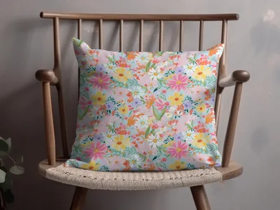 Pastel Spring Floral Multicolored Preppy Seamless Digital