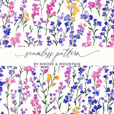 Pastel Spring Floral Pattern Ditsy Floral Seamless Pattern