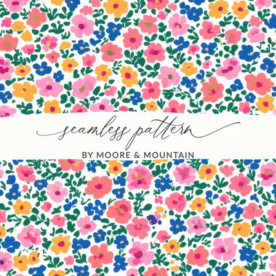 Pastel Spring Floral Pattern Tiny Seamless Ditsy Flower Background