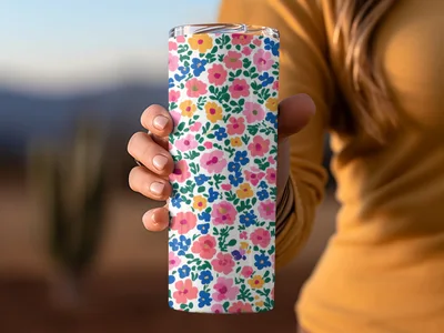 Pastel Spring Floral Pattern Tiny Seamless Ditsy Flower Background