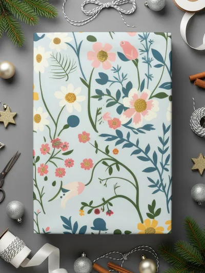 Pastel Spring Wildflowers Pattern Seamless Allover Pattern