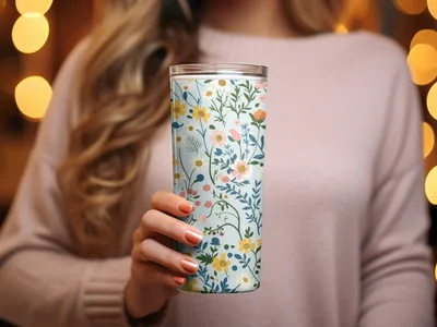 Pastel Spring Wildflowers Pattern Seamless Allover Pattern