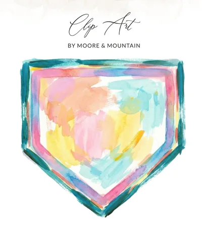 Pastel Watercolor Home Plate PNG Digital Download | Baseball Softball Sports Design Sublimation Art File | Team Mom Gift