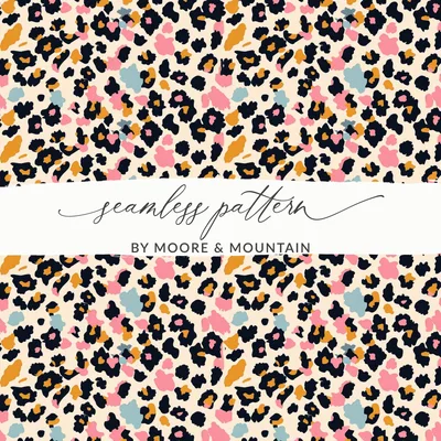 Pastel Wild Leopard Spots Seamless Animal Print Digital