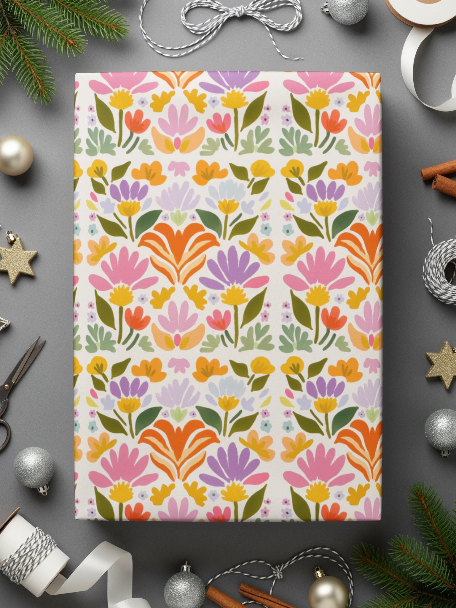 Patchwork Seamless Floral Pattern Digital, Folk Art Flowers Tile Repeat, Whimsical Botanical Print, Pastel Garden Surface Design