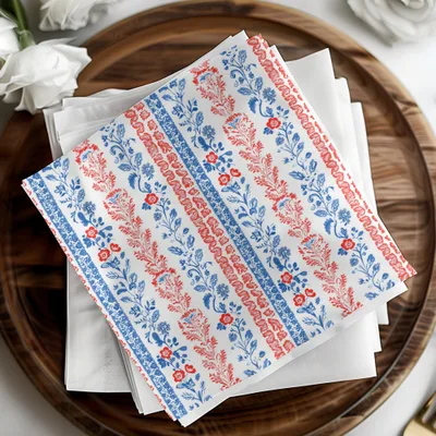 Patriotic Floral Seamless Pattern Digital, USA July 4th Design, Red White Blue Flowers, Repeatable Texture