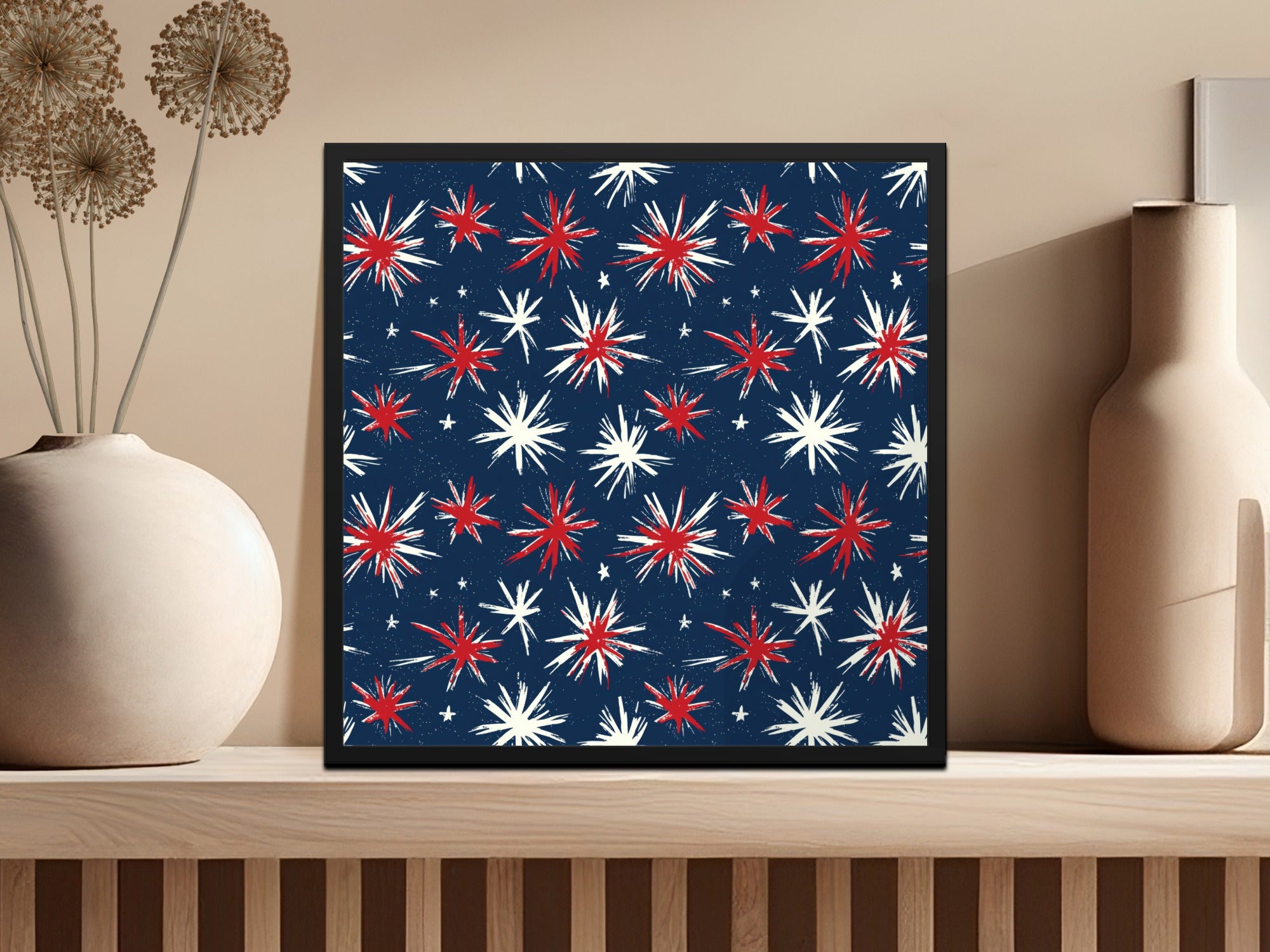 Patriotic Seamless Pattern, USA, 4th of July, Digital Paper, Patriotic Star Background, Red White and Blue, American Flag Theme