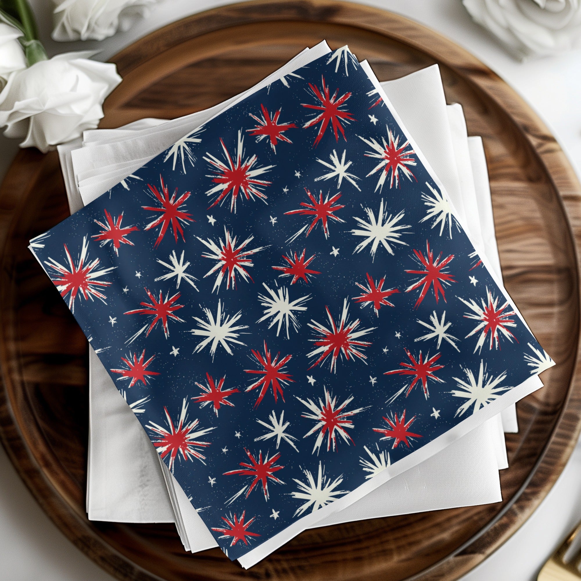 Patriotic Seamless Pattern, USA, 4th of July, Digital Paper, Patriotic Star Background, Red White and Blue, American Flag Theme