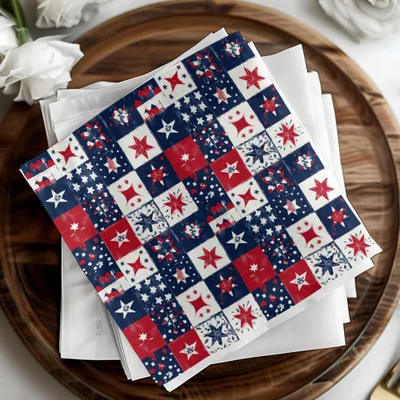 Patriotic Seamless Pattern, USA Digital Paper, July 4th Fabric Design, Red White Blue, Star Background, American Print, Digital Download