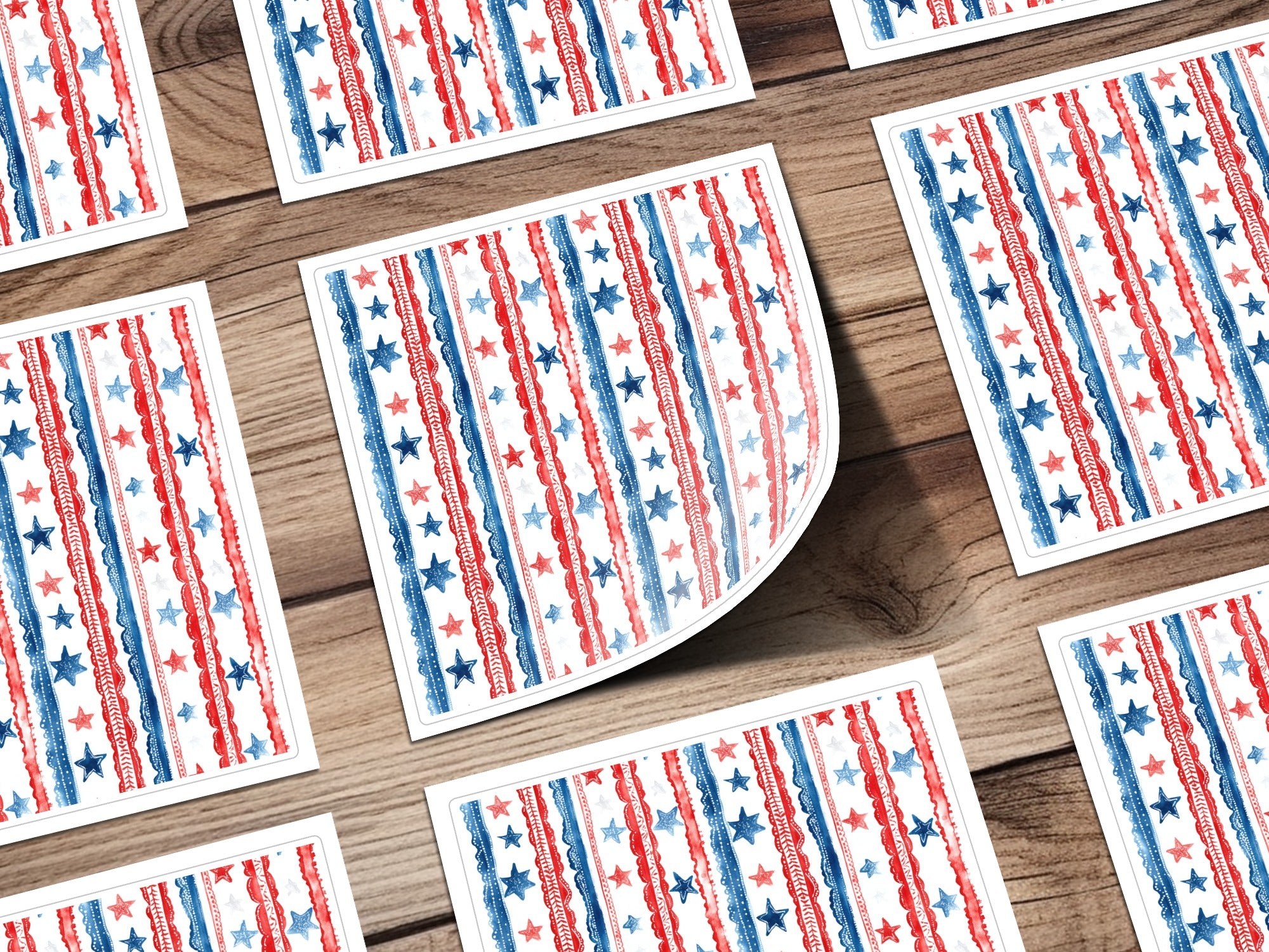 Patriotic Seamless Pattern, USA July 4th Digital Paper, Red White Blue, Stars and Stripes, Fabric Design, Printable, Scrapbooking