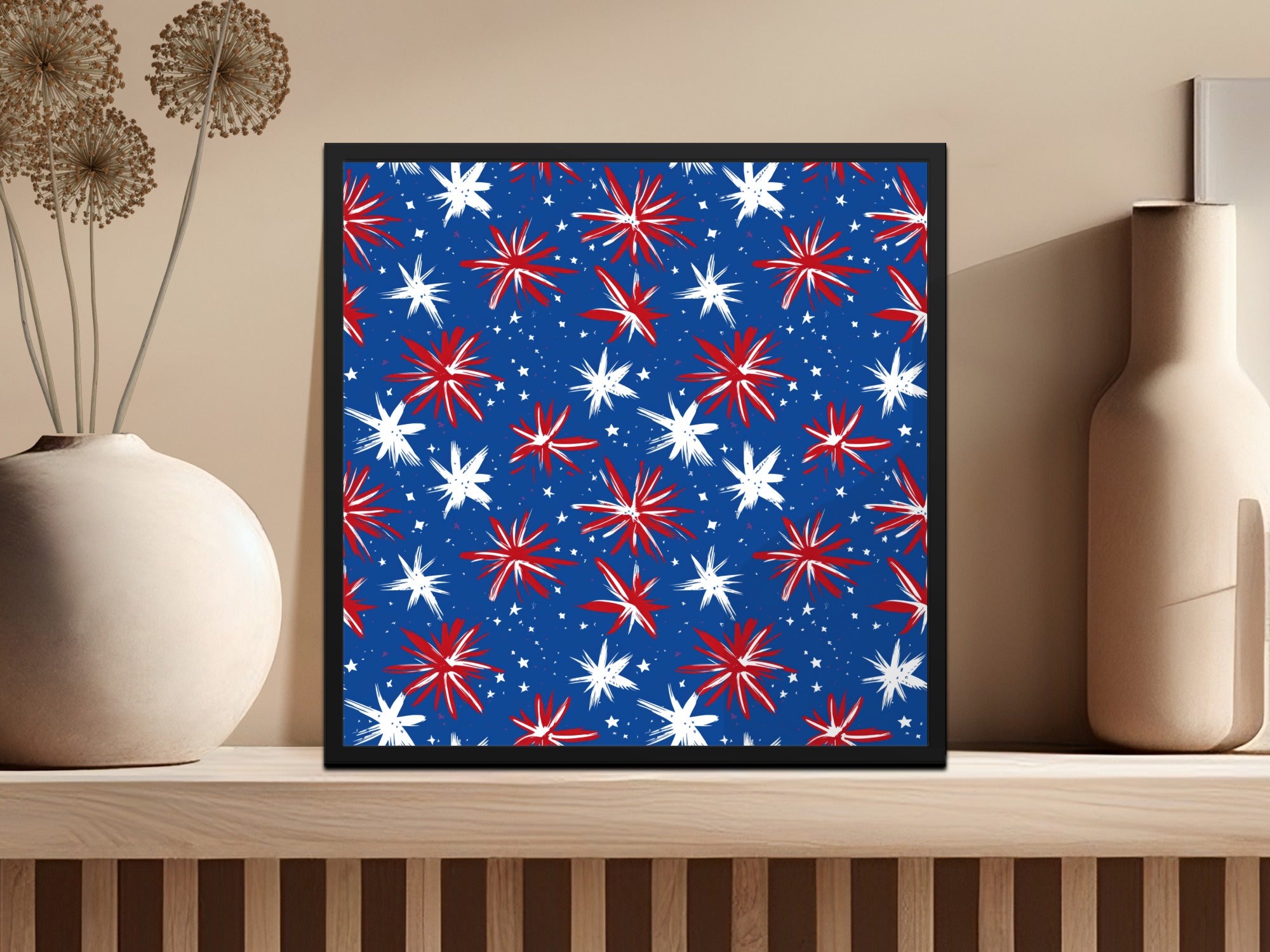 Patriotic Seamless Pattern, USA Stars Digital Paper, July 4th Background, Fourth of July Scrapbook Paper, America Fabric Print, Digital