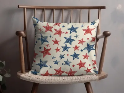 Patriotic Star Seamless Pattern, Red White Blue Digital Paper, 4th of July Printable Fabric Design, Scrapbooking Background Download