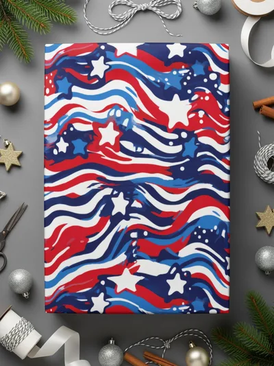Patriotic Stars and Stripes Seamless Digital Paper, 4th of July Pattern, Red White and Blue Background, Digital Download for Crafts