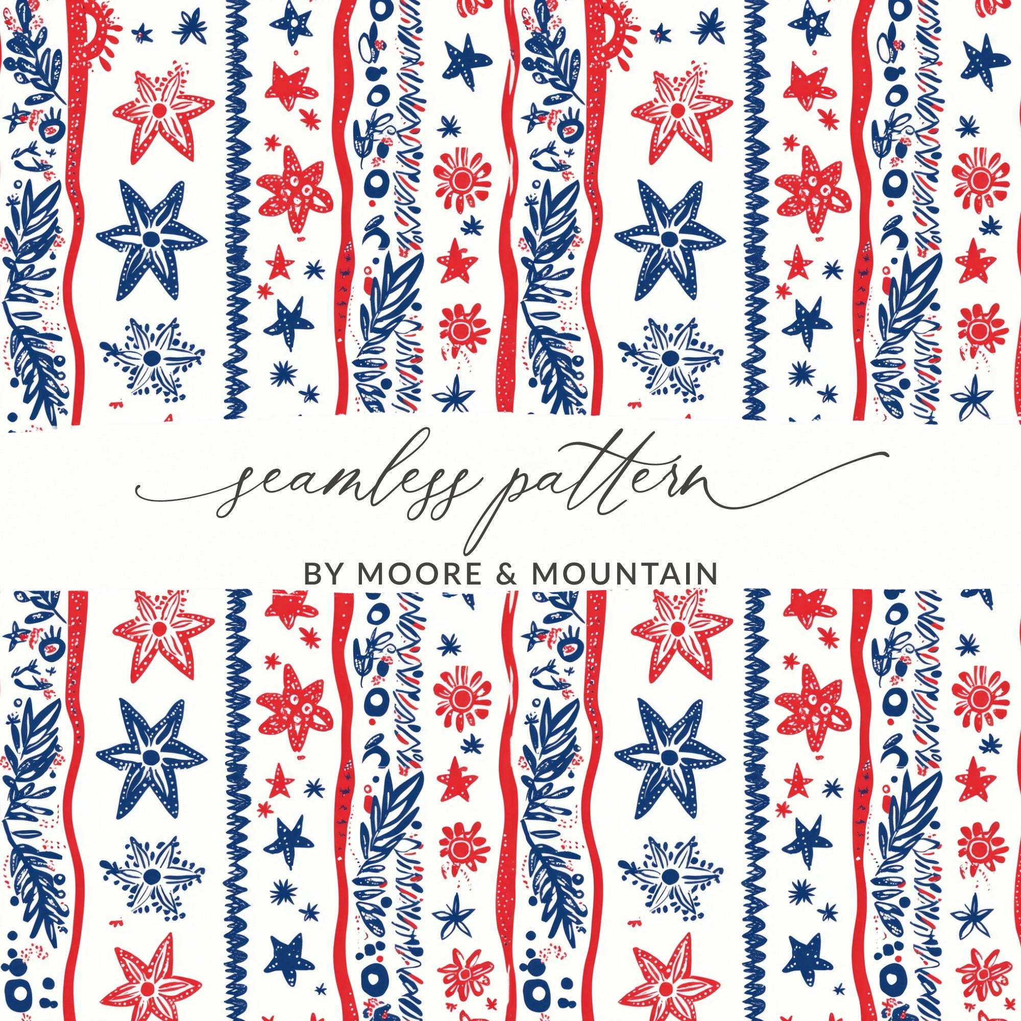 Patriotic USA Seamless Pattern, July 4th Digital Paper, Stars and Stripes Repeat Pattern, Red White and Blue Fabric Design