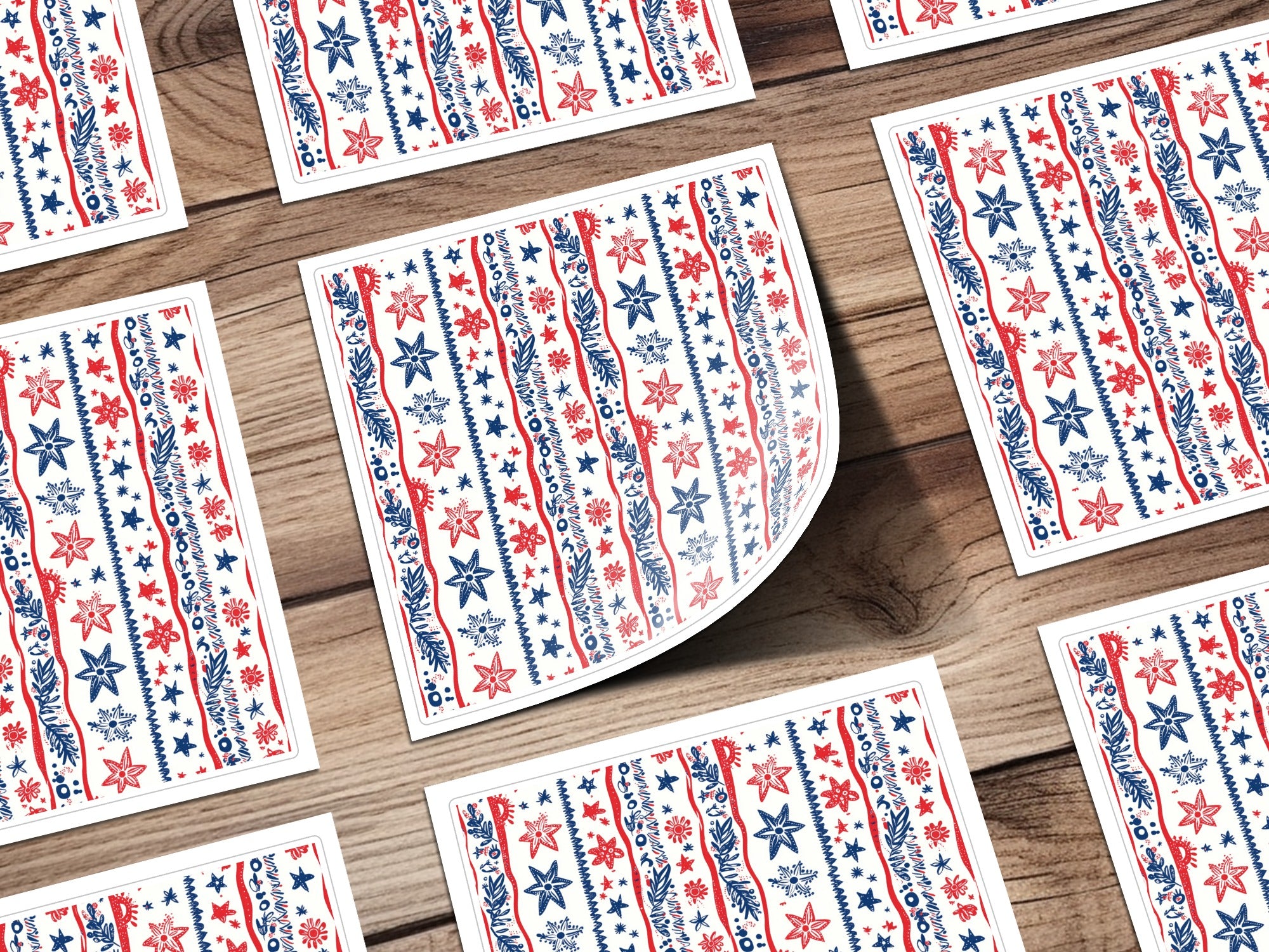 Patriotic USA Seamless Pattern, July 4th Digital Paper, Stars and Stripes Repeat Pattern, Red White and Blue Fabric Design