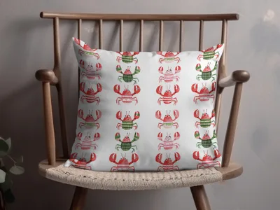 Pattern of Joyful Lobsters With Festive Garments Digital