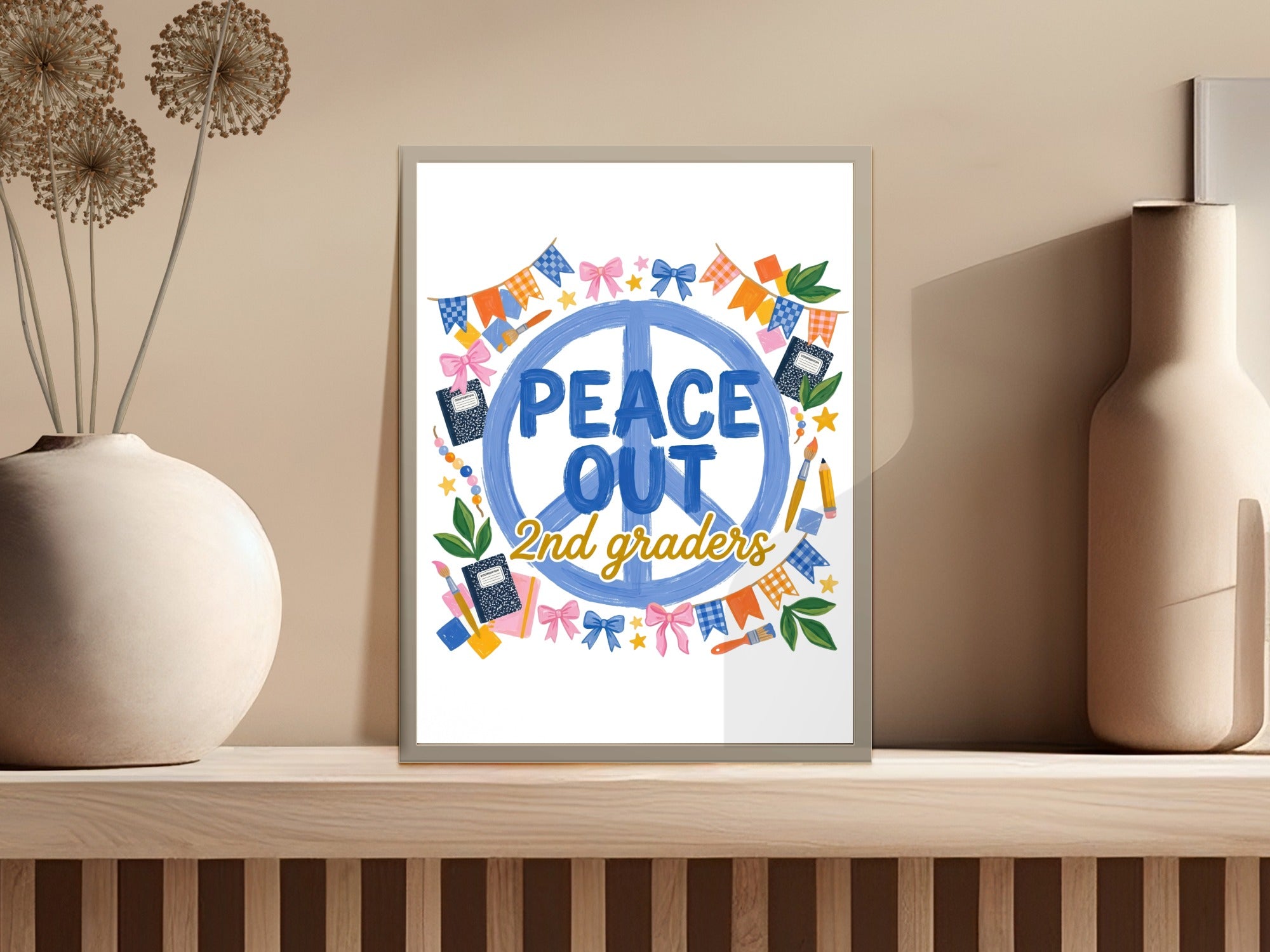 Peace Out 2nd Graders T-Shirt, End of School Year Teacher Gift, Last Day of School Second Grade Student Digital Download SVG