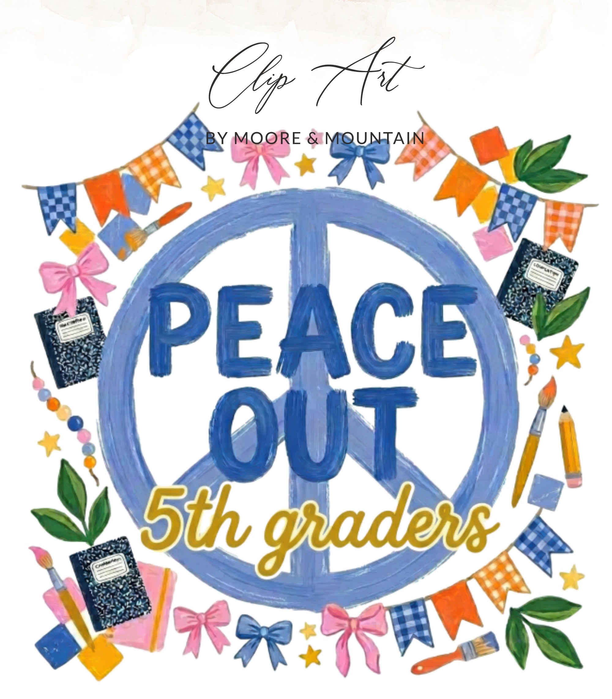 Peace Out 5th Graders T-Shirt Digital Download, Fifth Grade Graduation Gift for Student Teacher, Last Day of School Shirt Design, Elementary