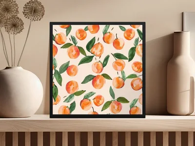 Peach Digital Paper, Watercolor Fruit Pattern, Seamless Peach Background, Summer Pattern Digital Download, Printable Peach Design