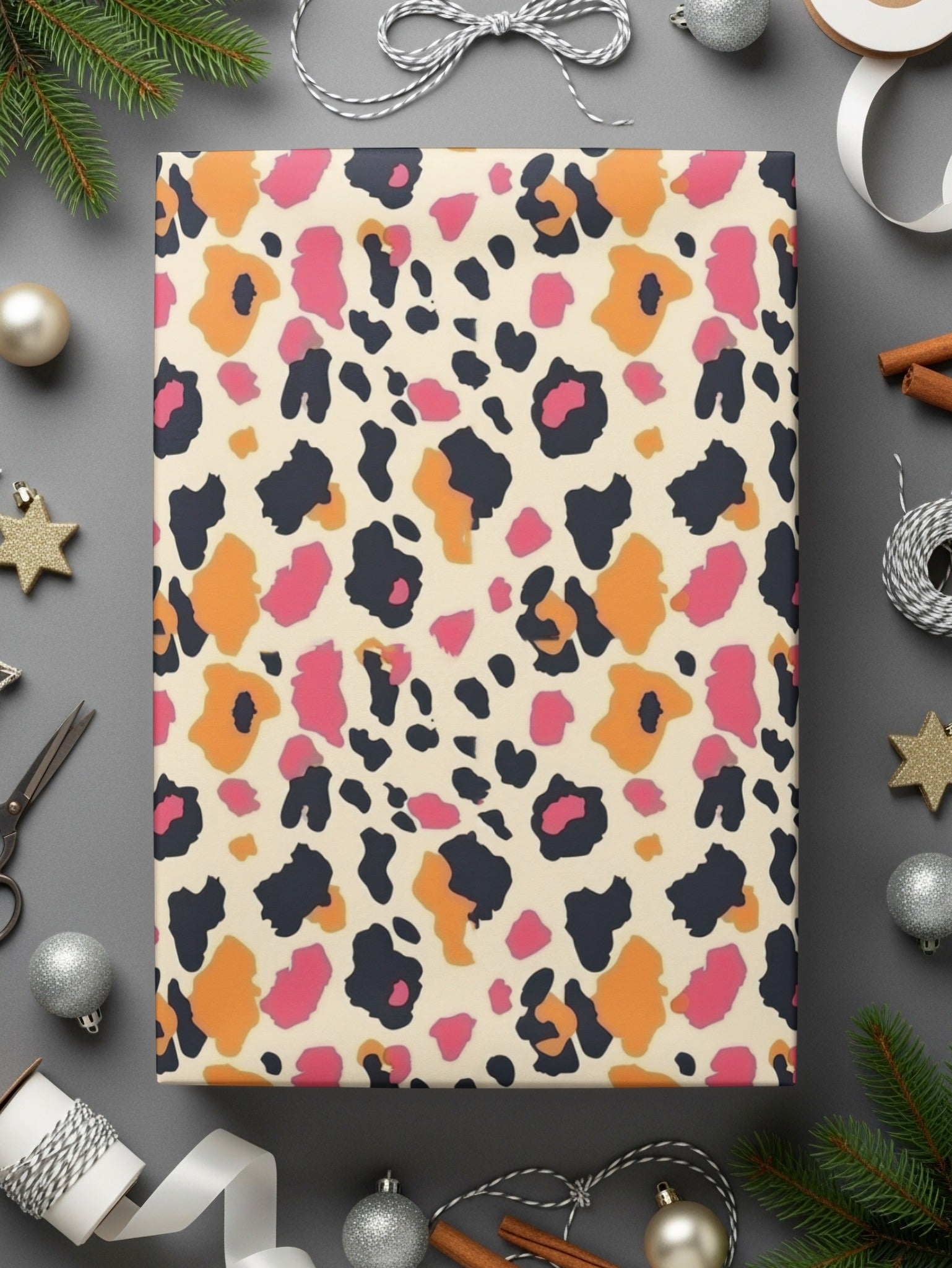 Pink and Black Wild Leopard Spots Modern Animal Print Background Digital