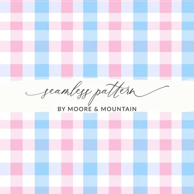 Pink Blue White Spring Plaid Pattern for Backgrounds Digital