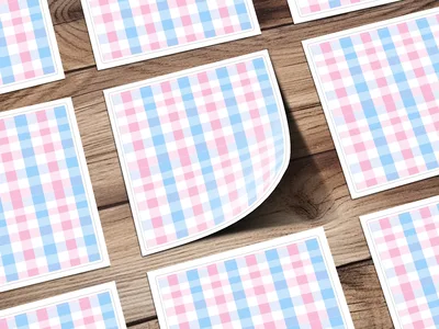 Pink Blue White Spring Plaid Pattern for Backgrounds Digital