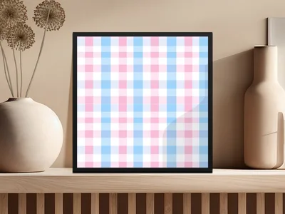 Pink Blue White Spring Plaid Pattern for Backgrounds Digital