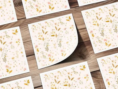Pink Boho Seamless Leaf Branches Pattern Modern Wildflowers Pastel Floral