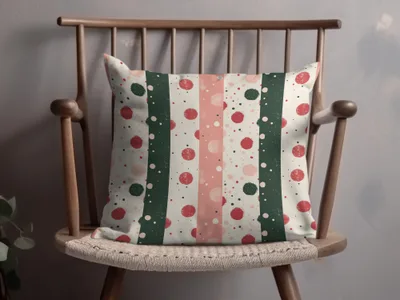 Pink Christmas Seamless Stripes and Dots Pattern for Commercial Use Digital