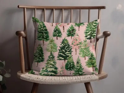 Seamless Pink Christmas Tree Pattern